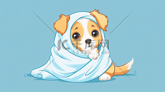 裹着毛毯的可爱小狗4
