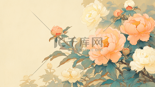 上海艺术字插画图片_手绘绘画艺术风格花朵花丛的插画