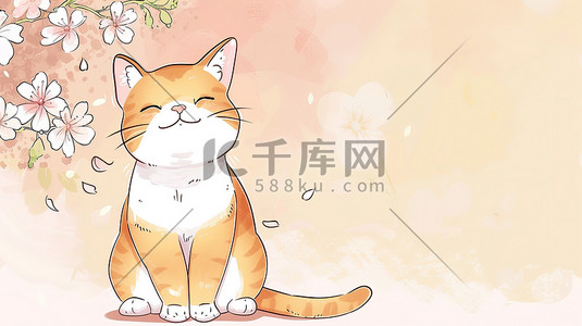 可爱的橙色河豚插画图片_可爱的手绘卡通猫插画图片