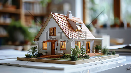六林模型插画图片_建筑平面小房子模型图片