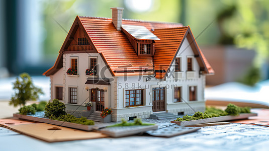 盾牌模型插画图片_建筑平面小房子模型矢量插画