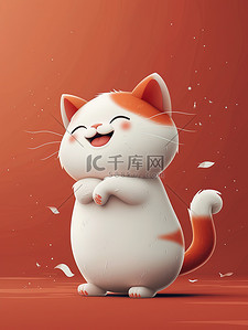 可爱快乐的猫咪肥猫插图