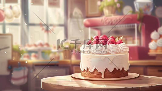 纯奶油水果蛋糕六一图片