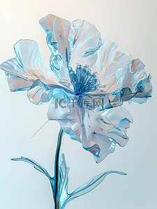 墙壁材质插画图片_一朵半透明康乃馨玻璃材质图片