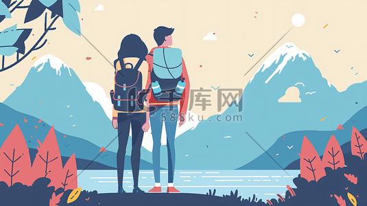 毕业旅行的情侣插画7