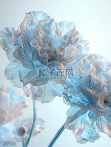 朵花朵插画图片_一朵半透明康乃馨玻璃材质原创插画