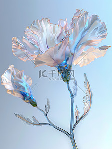 酸性透明材质插画图片_一朵半透明康乃馨玻璃材质插画