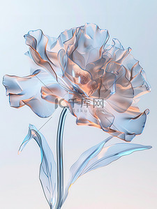 一朵半透明康乃馨玻璃材质插图