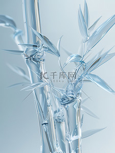 半透明的竹子玻璃材料原创插画