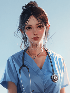 护士插画图片_医疗保健护士