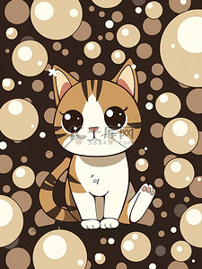 卡通猫可爱插画图片_可爱好奇或顽皮卡通猫原创插画
