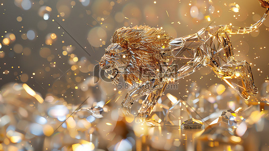 3D超可爱的跳跃狮子矢量插画