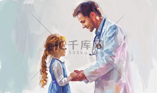 小女孩看医生
