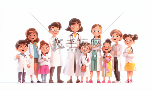 全科医生户内双亲家庭女医生和患者家庭