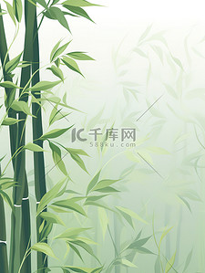 绿色的竹叶优美宁静插图