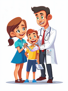 注射治疗插画图片_医疗保健医疗医生医院给孩子疫苗