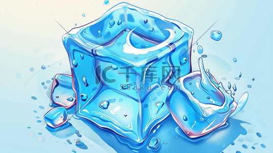 融化的冰块插画图片_快要融化的冰块插画4