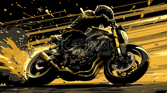 摩托车传单插画图片_骑摩托车的车手插画7
