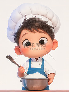 厨师黑影插画图片_可爱的小男孩厨师插画图片