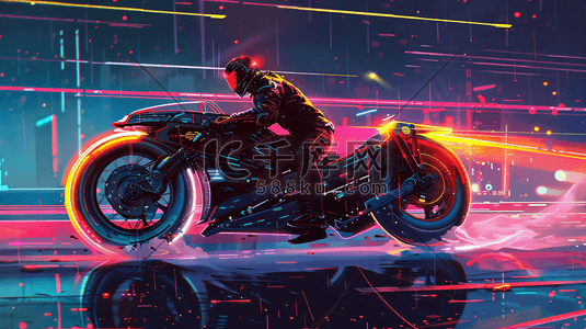 摩托车驾照海报插画图片_骑摩托车的车手插画8