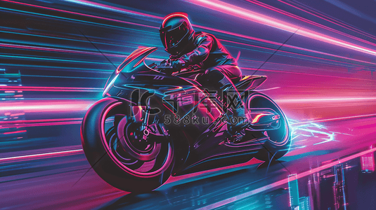 摩托车竞速插画图片_骑摩托车的车手插画14