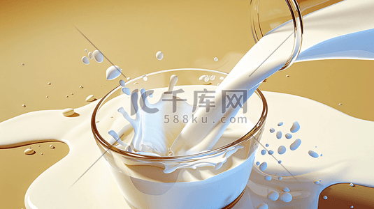 牛奶酸奶插画图片_奶瓶中倒出的牛奶插画13