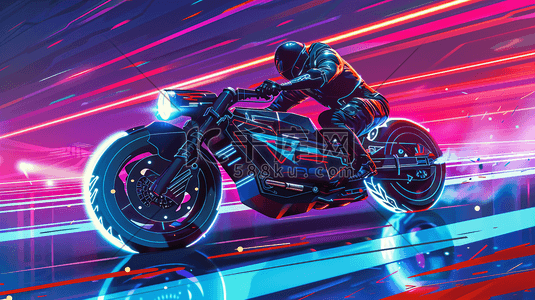 led摩托车插画图片_骑摩托车的车手插画13