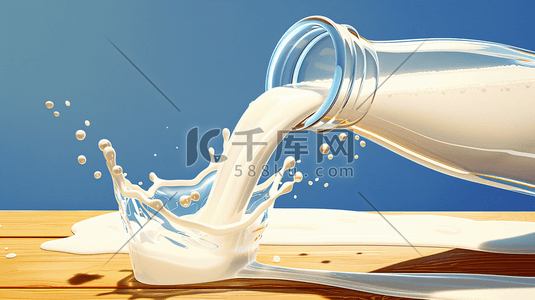流出的牛奶插画图片_奶瓶中倒出的牛奶插画7