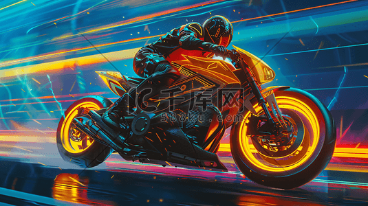 摩托车头盔正面插画图片_骑摩托车的车手插画24