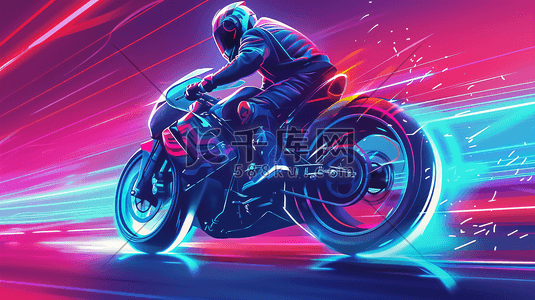 摩托车驾照海报插画图片_骑摩托车的车手插画25