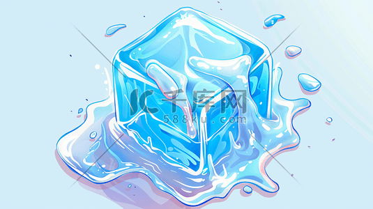 快要融化的冰块插画8