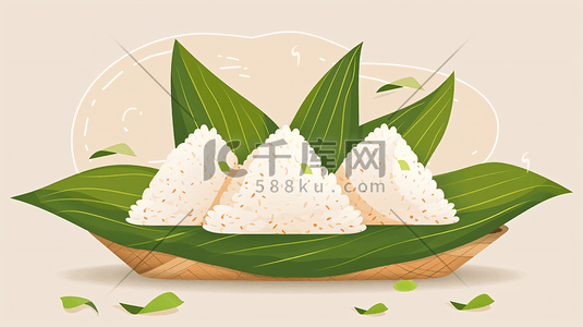 传统点心插画图片_端午节传统美食粽子4