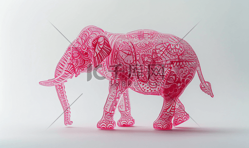 粉红大象雕刻