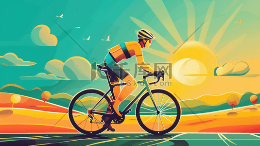 奥运自行车运动自行车比赛自行车运动员插画