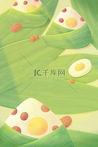 绿色端午节粽子纹理粽叶背景