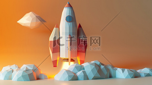 火箭升空的航天日插画