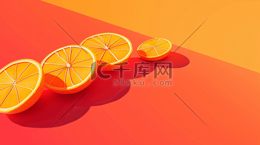 橙子图案背景插画13