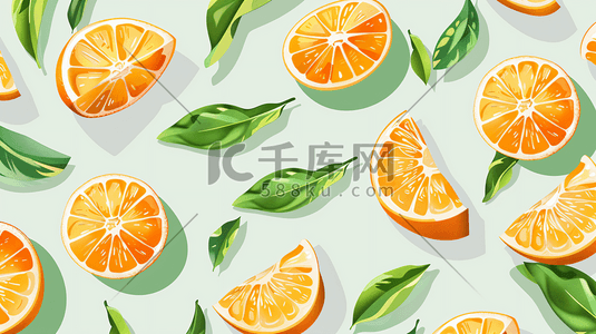 橙子图案背景插画1