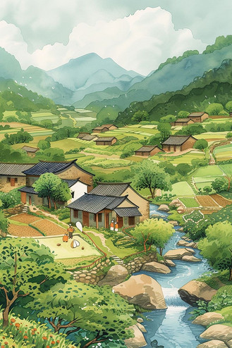 春天手绘风景图片_春天手绘风景素材-春天手绘风景图片大全-千库网