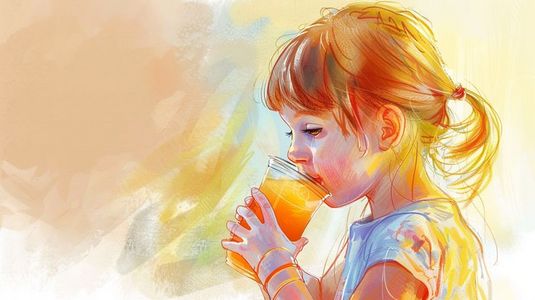 水彩手绘可爱插画图片_彩色绘画水彩女孩手拿饮料的插画