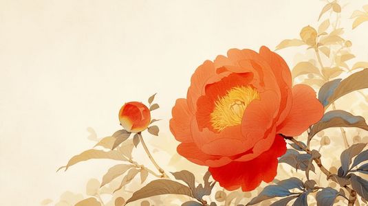 手绘绘画艺术风格花朵花丛的插画