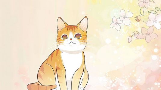 可爱的手绘卡通猫插画海报