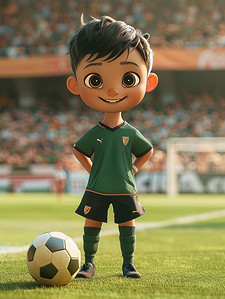 足球小报插画图片_孩子在体育场里踢足球插画设计