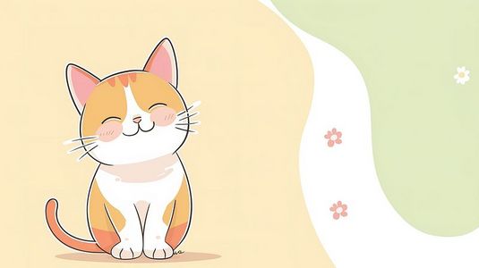 可爱的手绘卡通猫插画素材