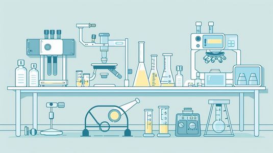 化学相关插画图片_实验室里的化学仪器插画