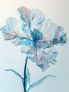 一朵半透明康乃馨玻璃材质图片