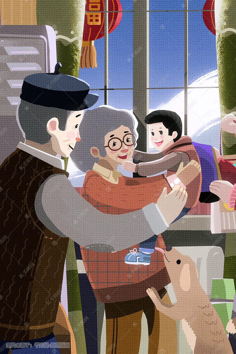 过年回家看望老人