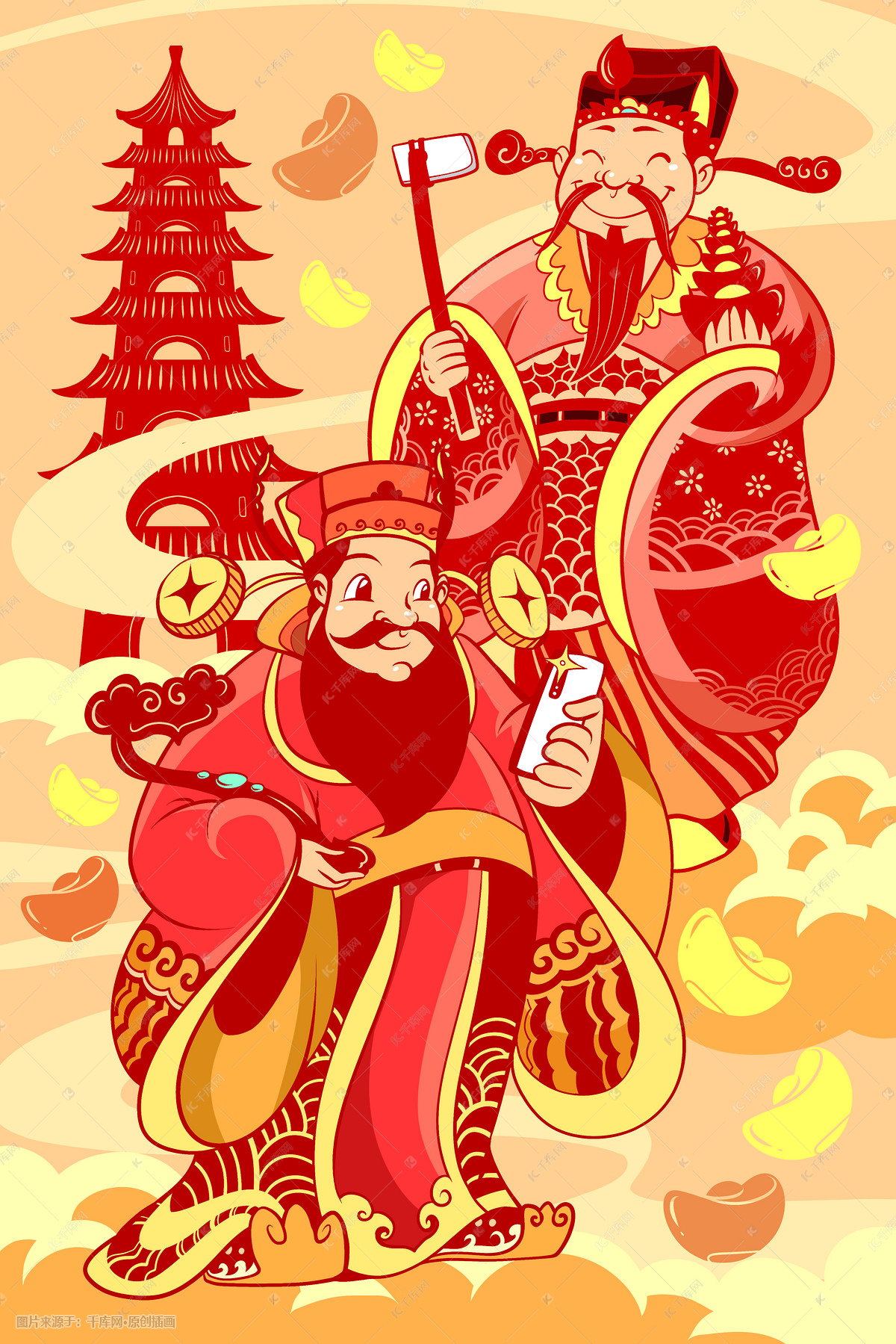 中国风财神喜庆财气配图