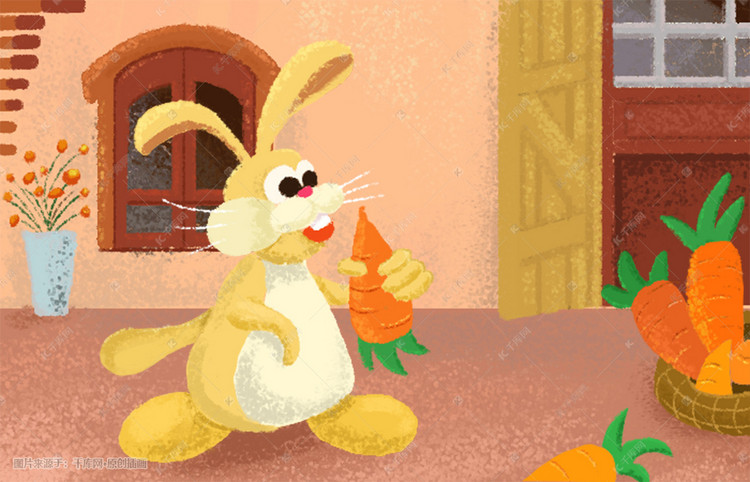 可爱兔子手绘插画