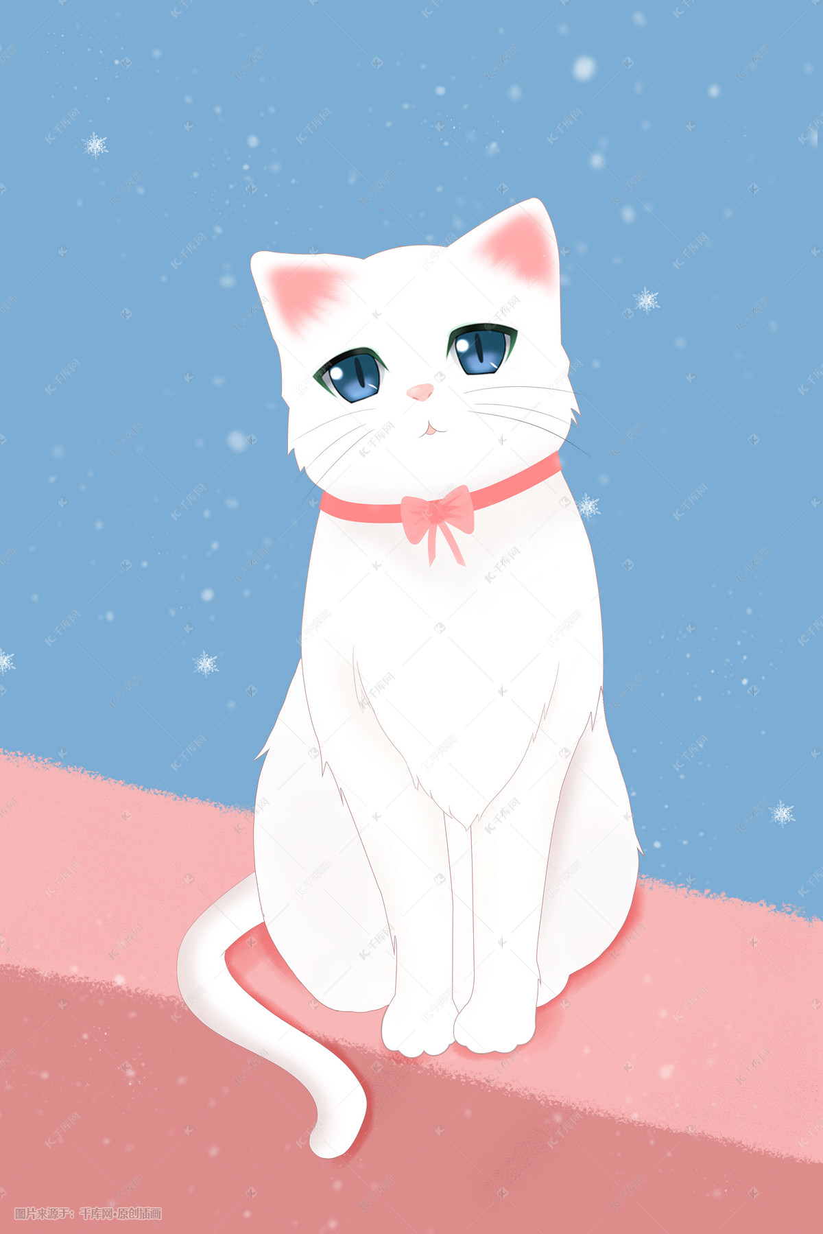 雪地白猫|插画|创作习作|cuin62 - 原创作品 - 站酷 (ZCOOL)